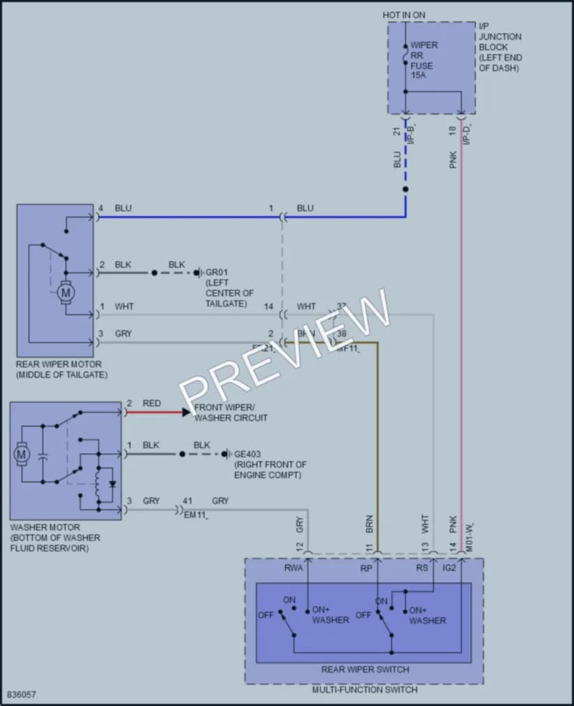 2023 Kia Rio5 Wiper Washer wiring diagram preview