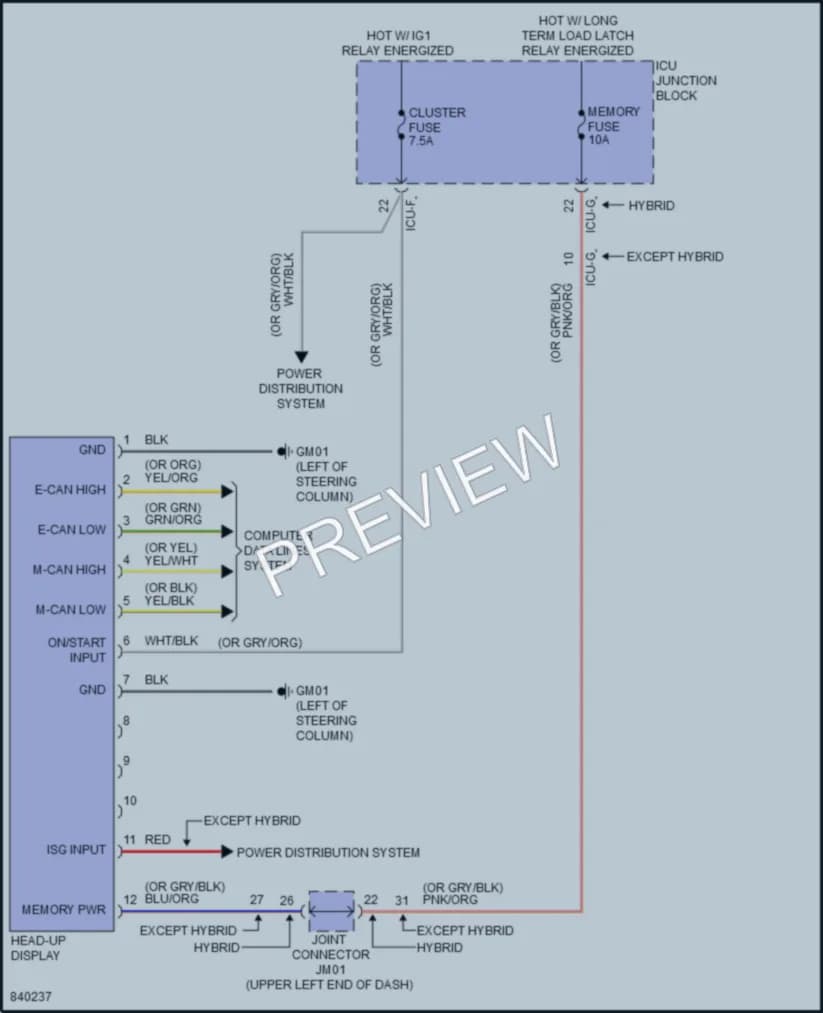 2023 Kia Sorento Instrument Cluster wiring diagram preview
