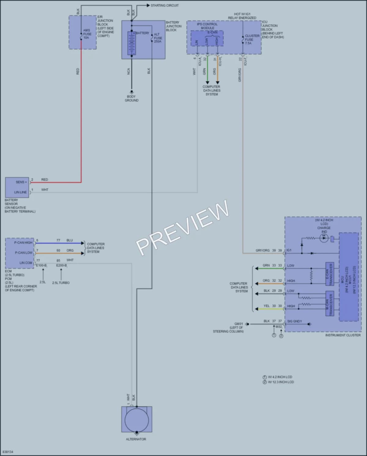 2023 Kia SorentoHybrid Starting Charging wiring diagram preview