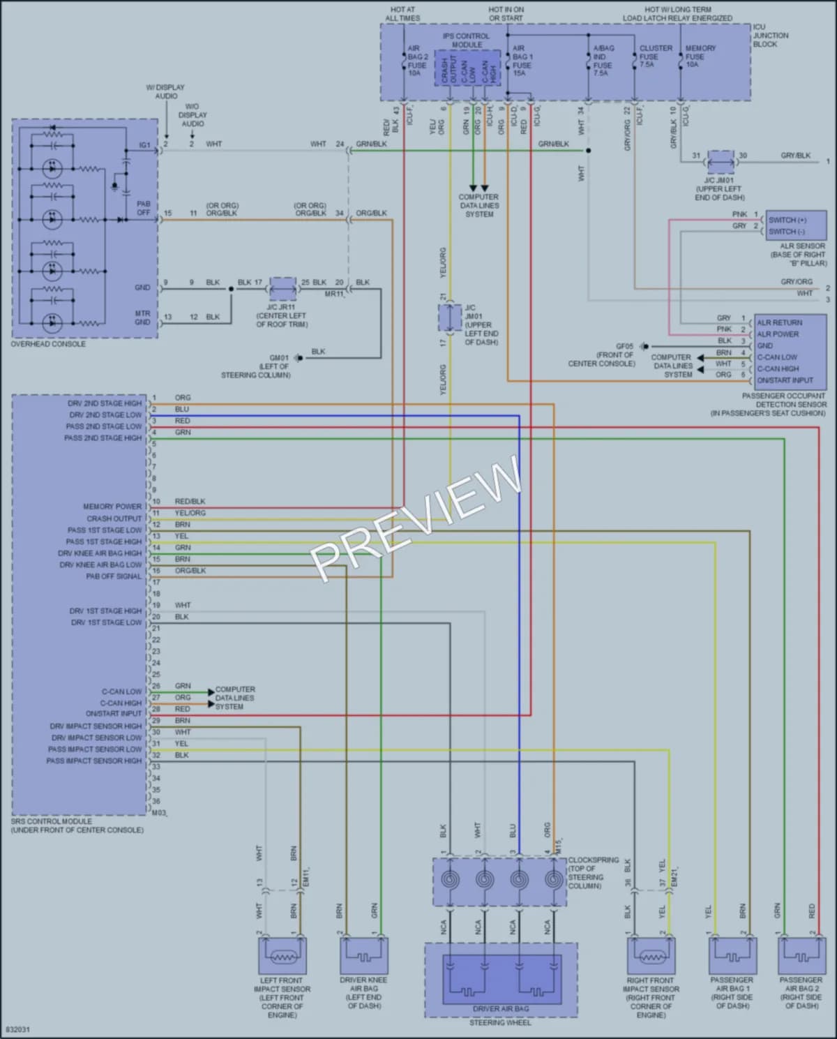 2023 Kia SorentoHybrid Supplemental Restraints wiring diagram preview