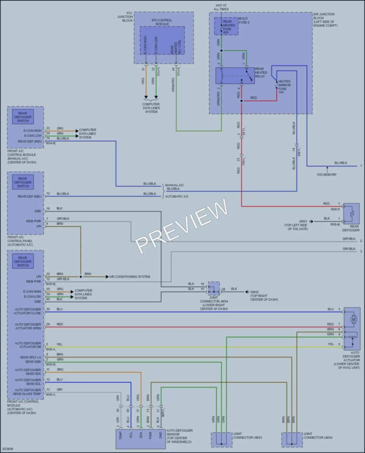 2023 Kia SorentoPlugIn Defoggers wiring diagram preview