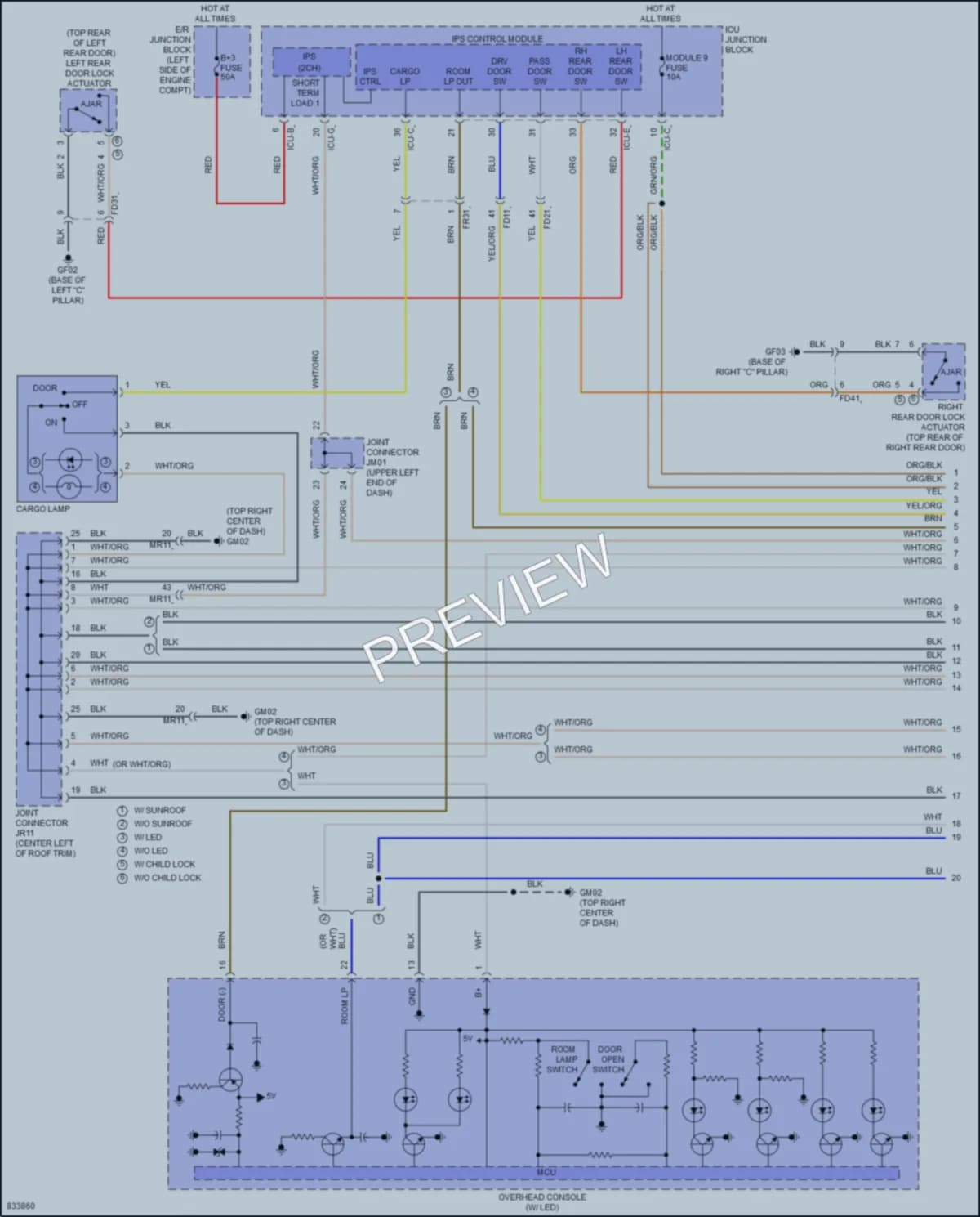 2023 Kia SorentoPlugIn Interior Lights wiring diagram preview