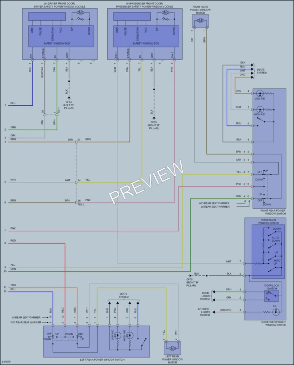 2023 Kia Soul Power Windows wiring diagram preview