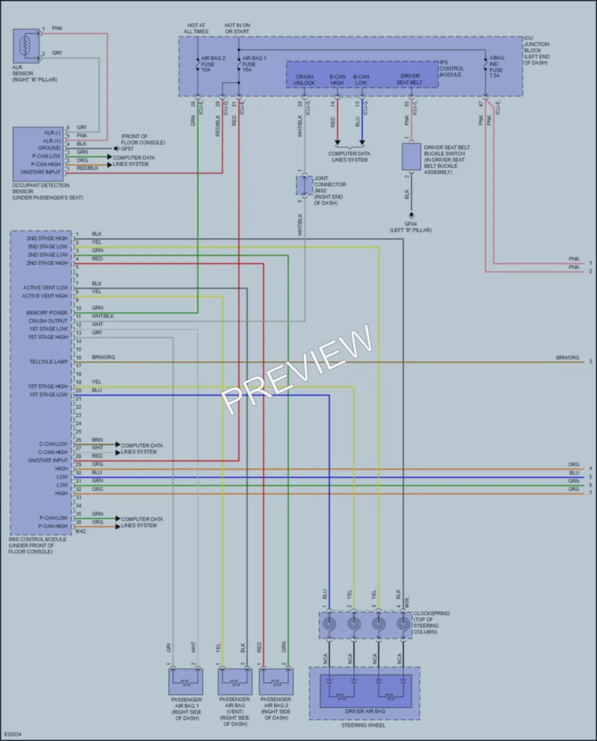 2023 Kia Soul Supplemental Restraints wiring diagram preview