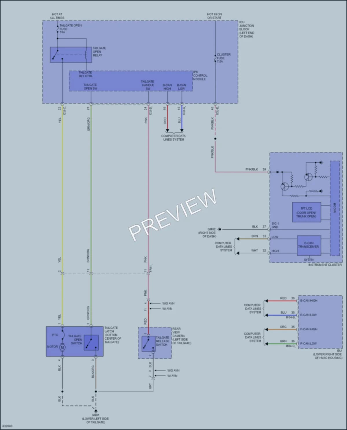 2023 Kia Soul Trunk Tailgate Fuel Door wiring diagram preview
