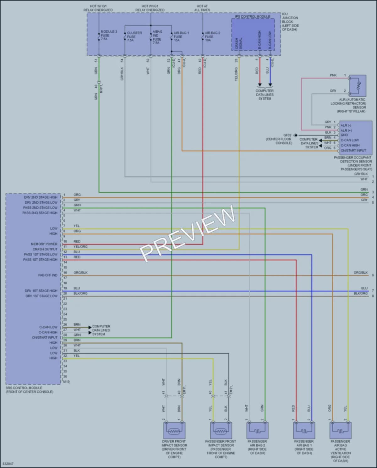 2023 Kia Sportage Supplemental Restraints wiring diagram preview
