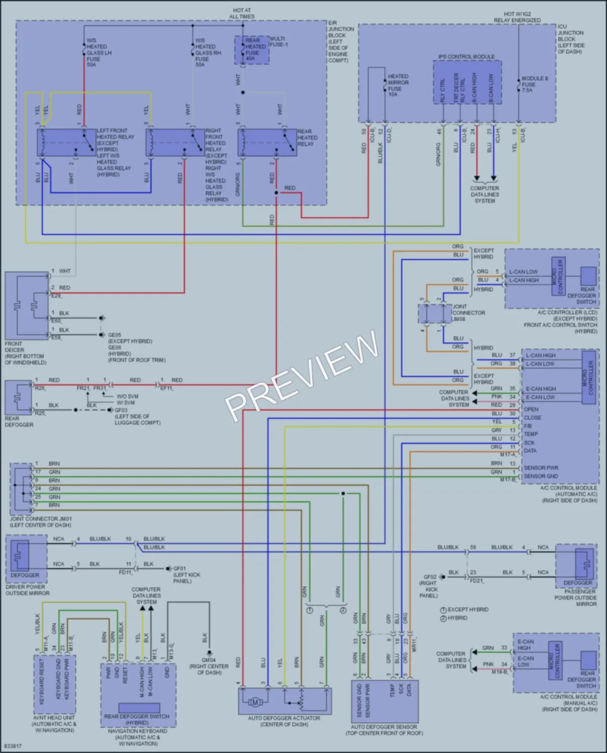 2023 Kia SportageHybrid Defoggers wiring diagram preview