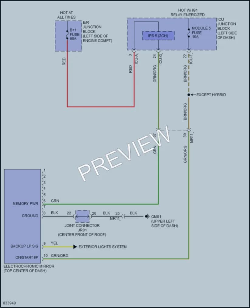 2023 Kia SportageHybrid Power Mirrors wiring diagram preview