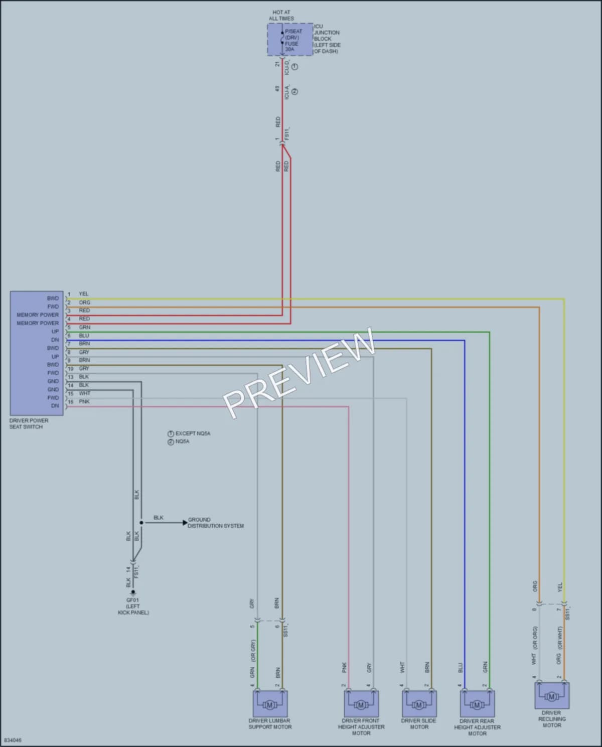 2023 Kia SportageHybrid Power Seats wiring diagram preview