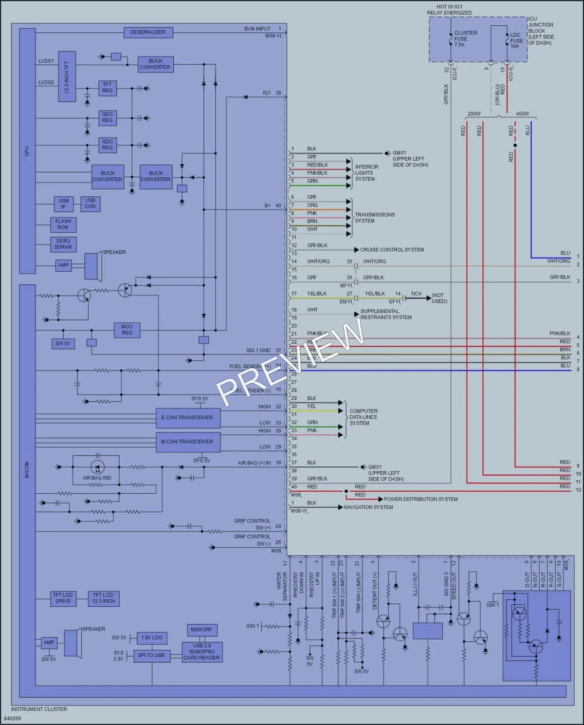 2023 Kia SportagePlugIn Instrument Cluster wiring diagram preview