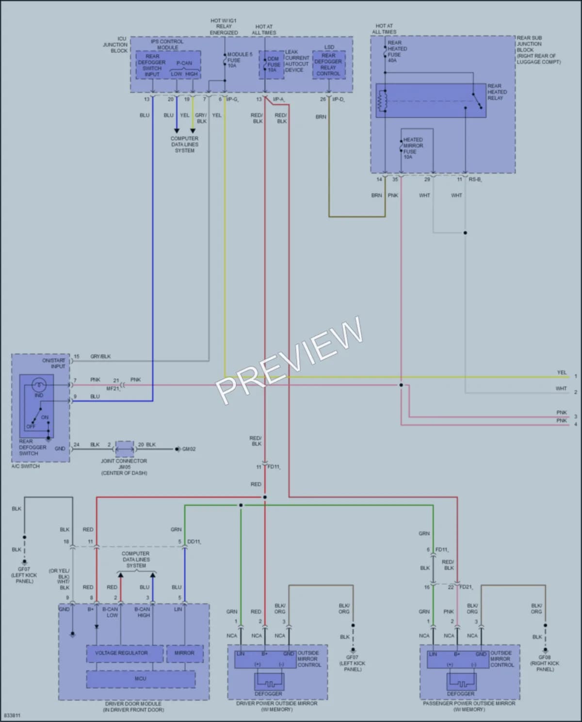 2023 Kia Stinger Defoggers wiring diagram preview