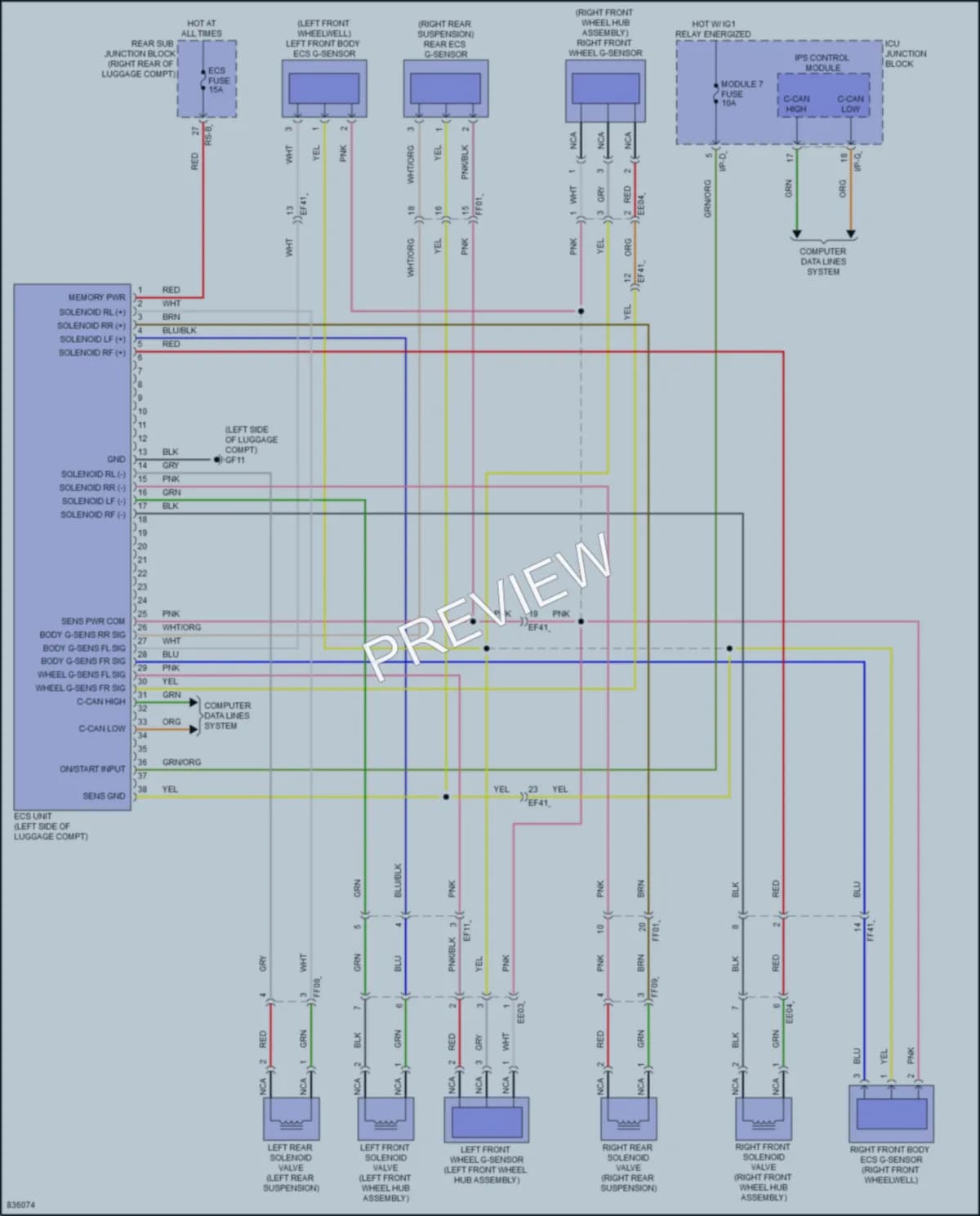 2023 Kia Stinger Electronic Suspension wiring diagram preview