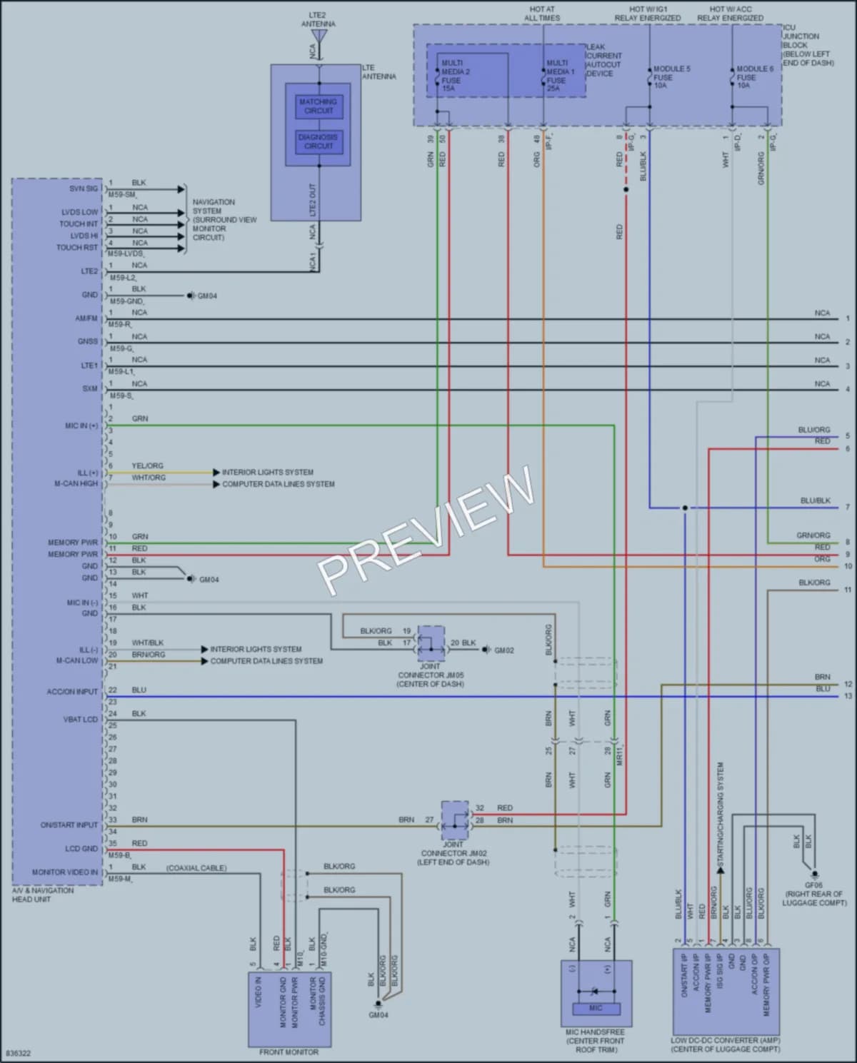 2023 Kia Stinger Radio wiring diagram preview