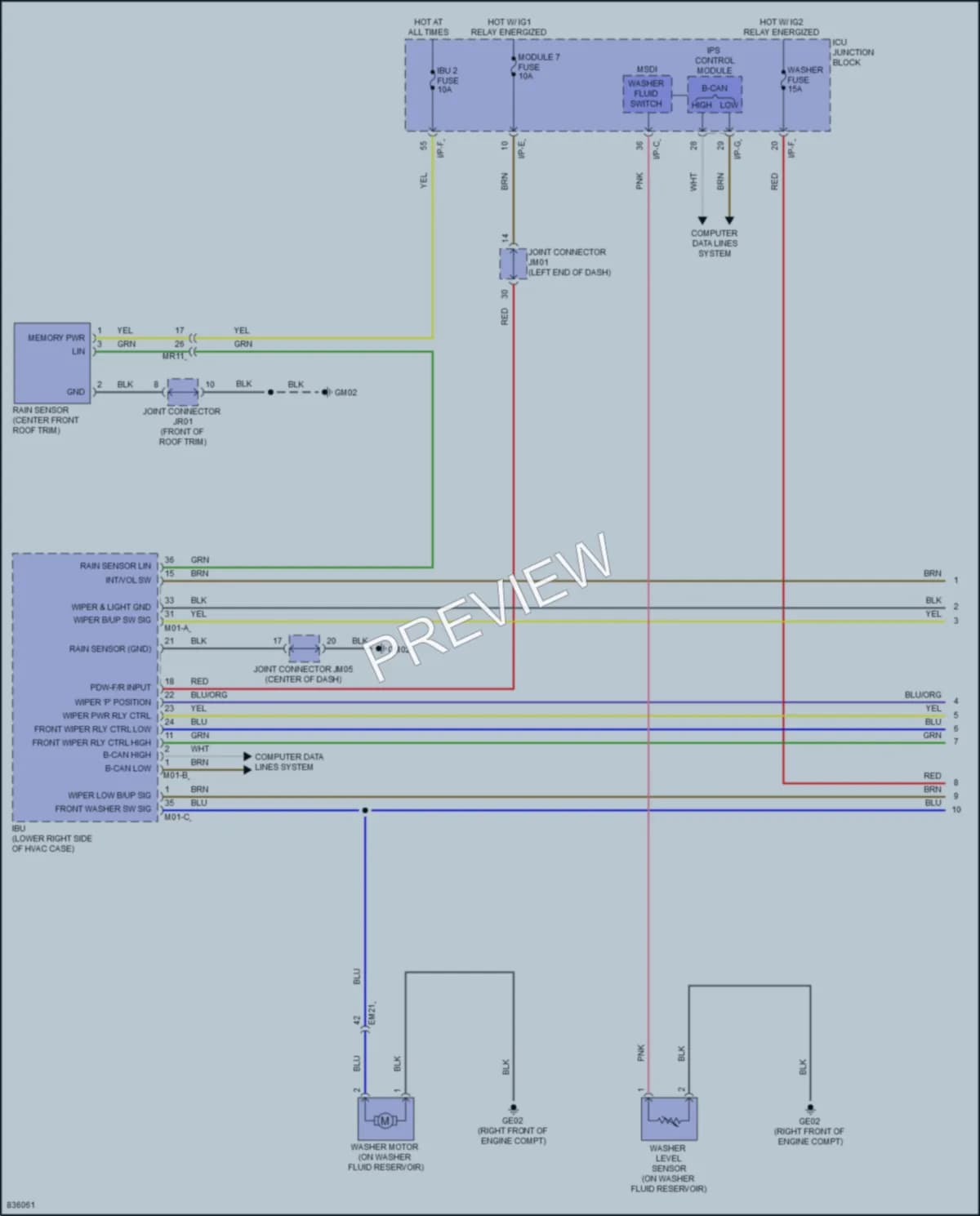 2023 Kia Stinger Wiper Washer wiring diagram preview