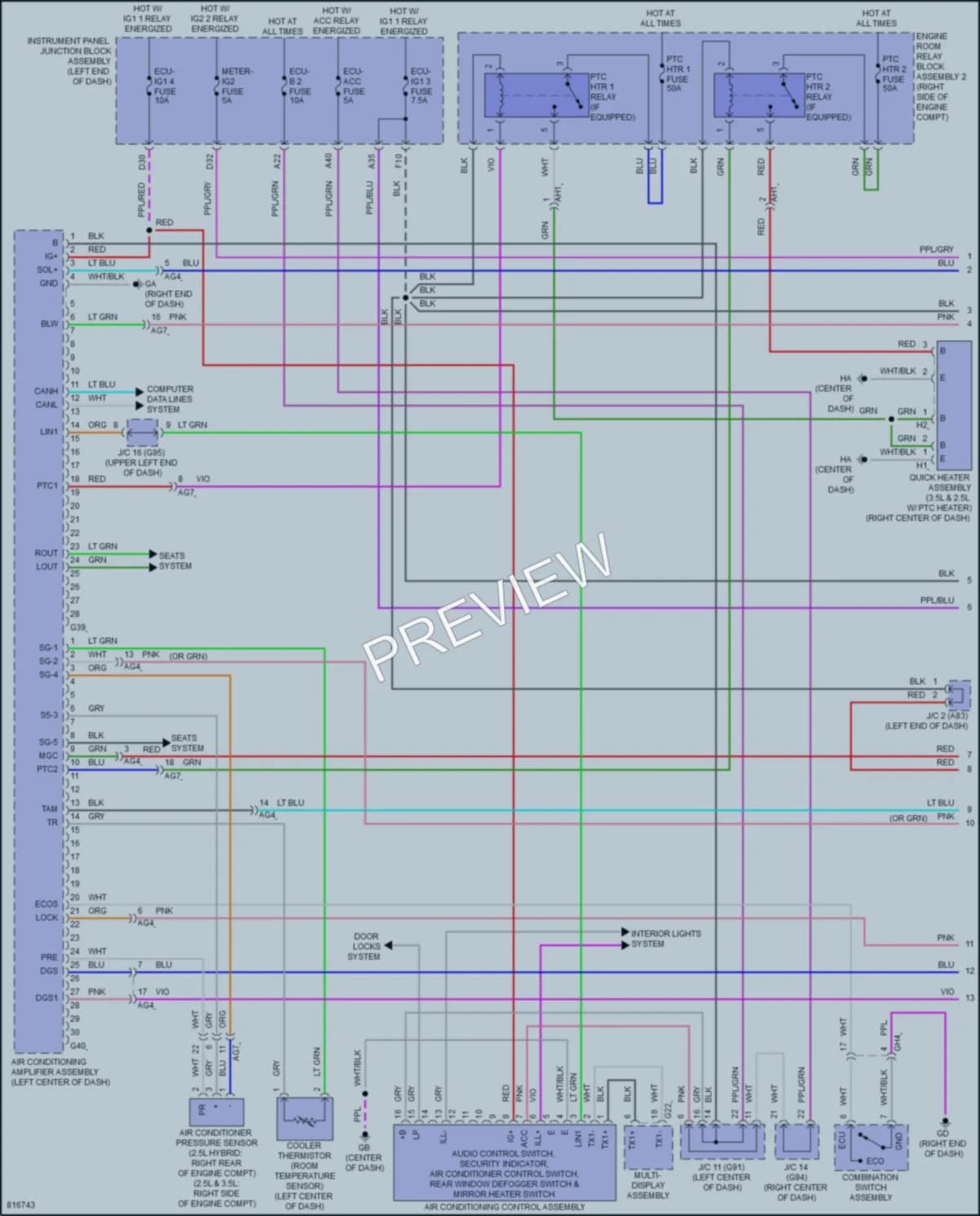 2023 Lexus ES250 Air Conditioning wiring diagram preview