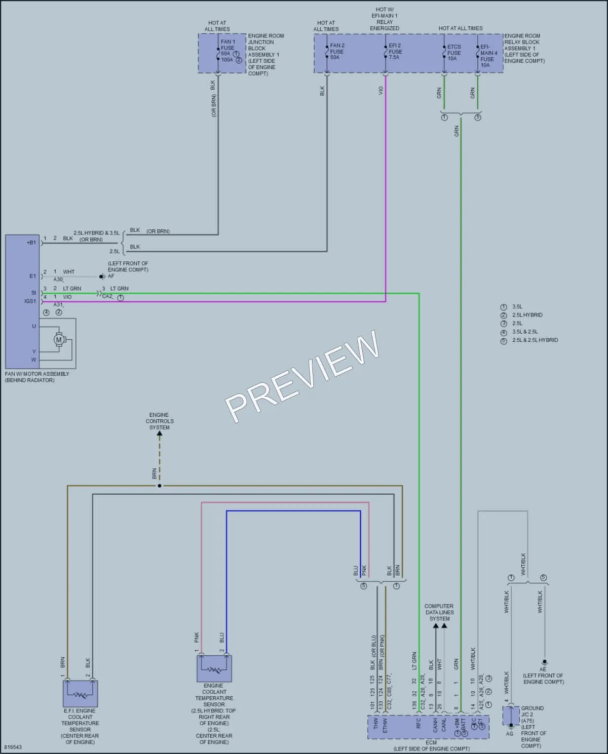 2023 Lexus ES250 Cooling Fan wiring diagram preview