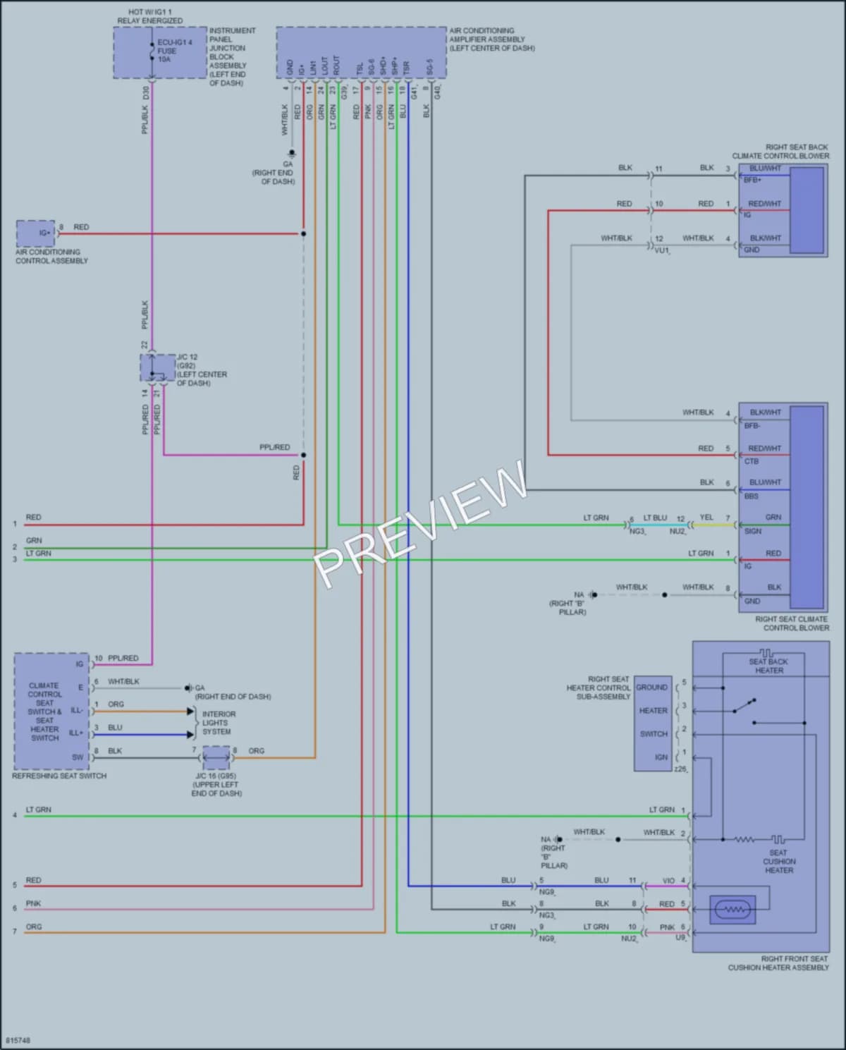 2023 Lexus ES250 Power Seats wiring diagram preview
