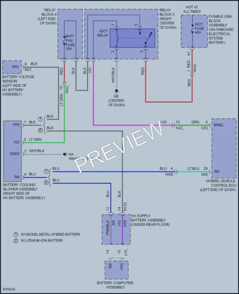 2023 Lexus ES300h Cooling Fan wiring diagram preview