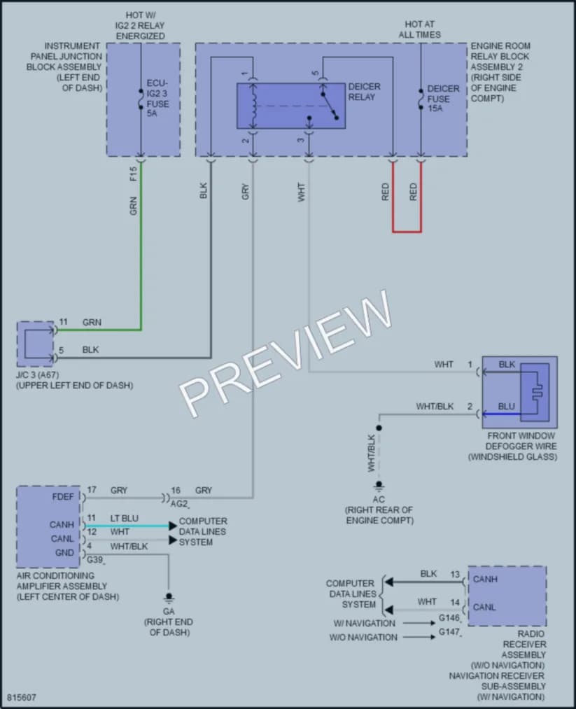 2023 Lexus ES300h Defoggers wiring diagram preview