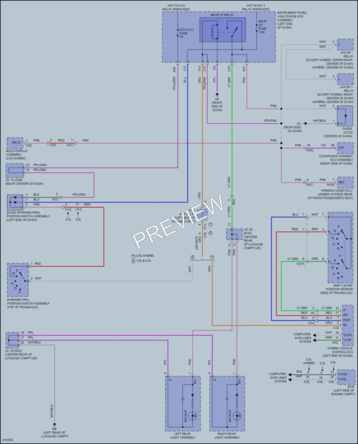 2023 Lexus ES300h Exterior Lights wiring diagram preview