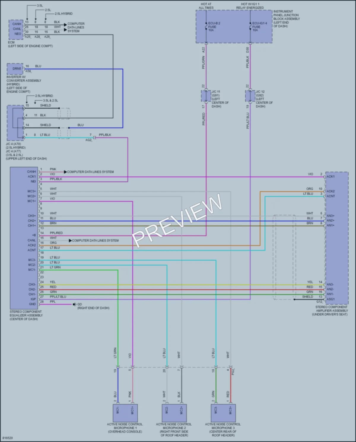 2023 Lexus ES300h Radio wiring diagram preview