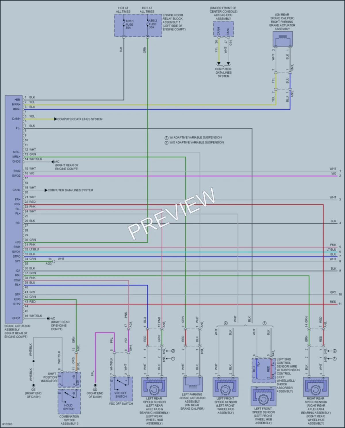 2023 Lexus ES350 Anti Lock Brakes wiring diagram preview