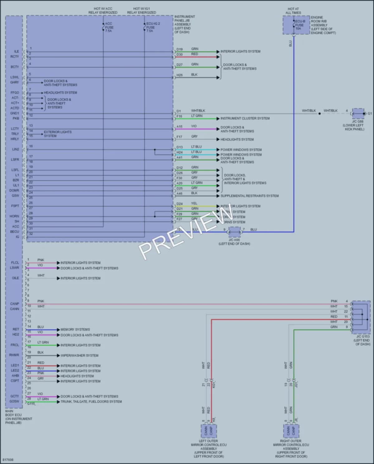 2023 Lexus GX460 Body Control Modules wiring diagram preview