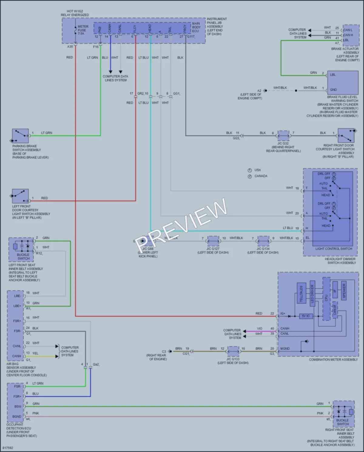 2023 Lexus GX460 Warning Systems wiring diagram preview