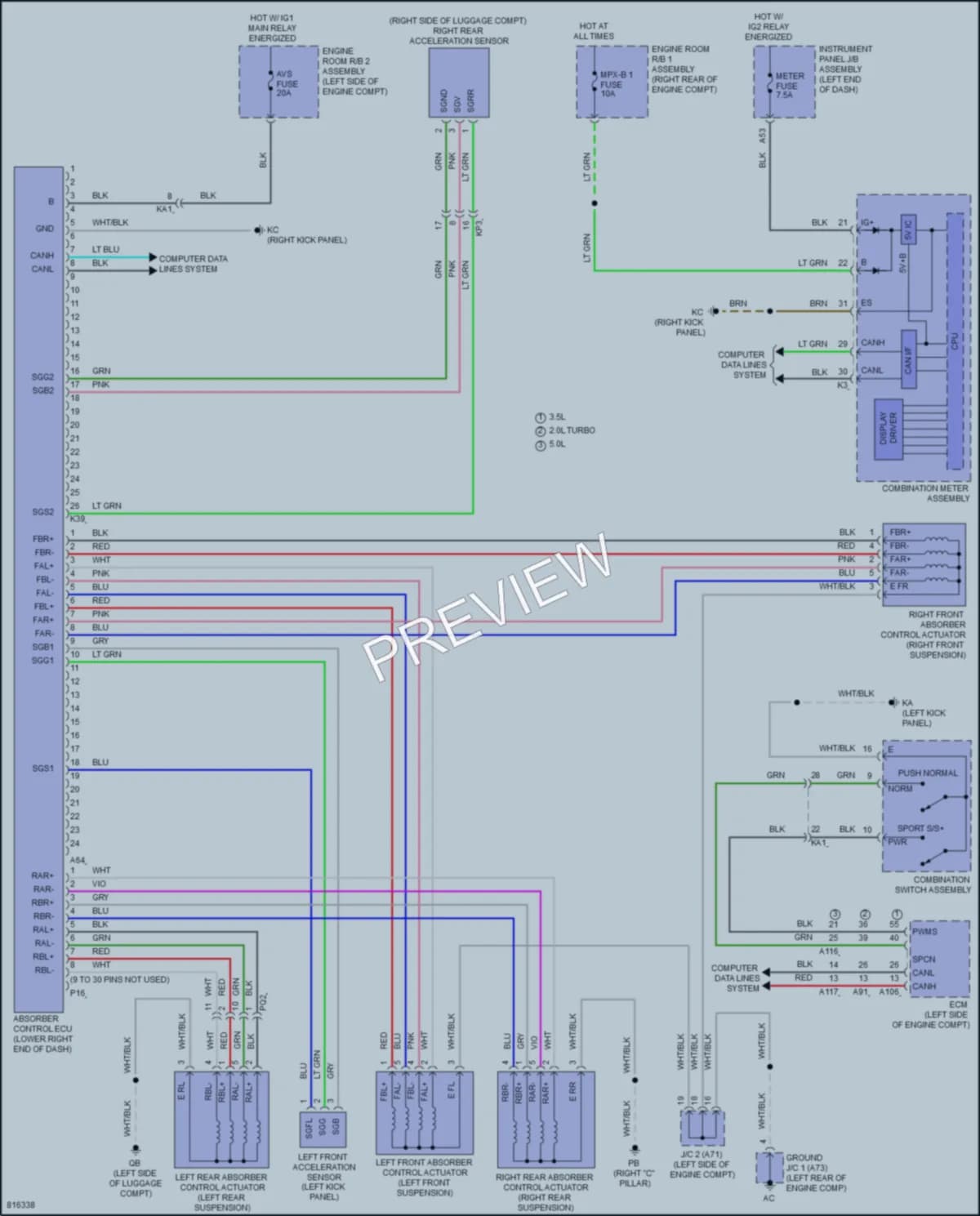 2023 Lexus IS300 Electronic Suspension wiring diagram preview