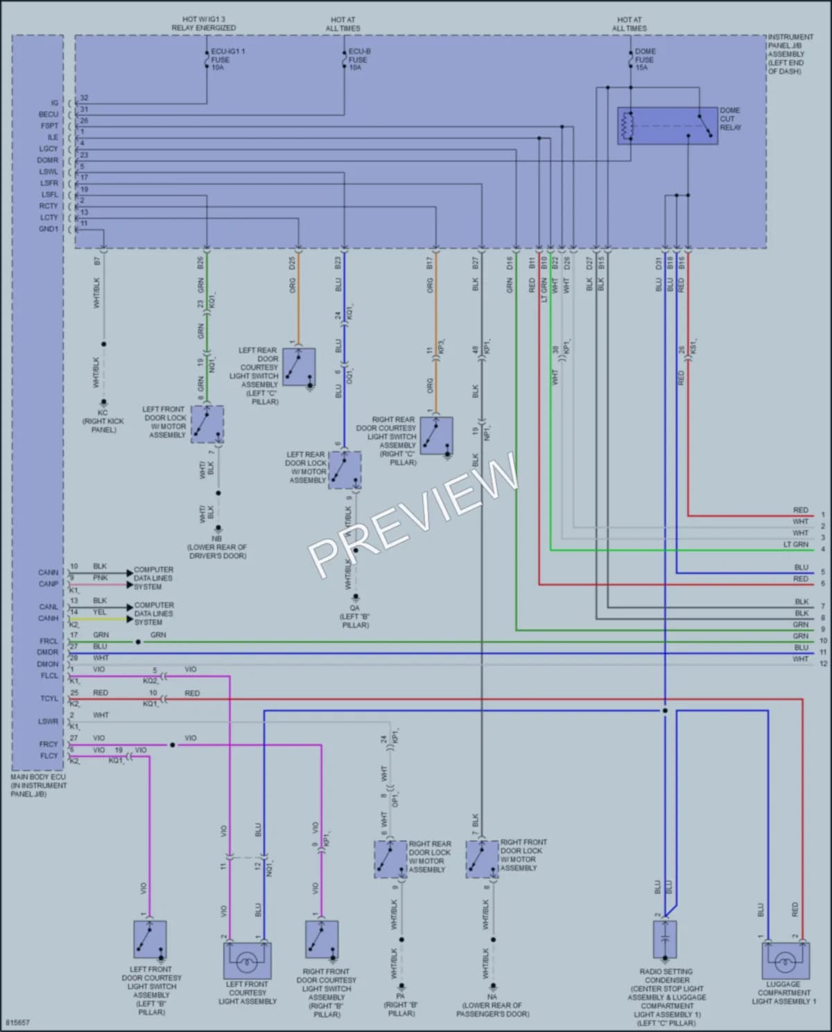 2023 Lexus IS300 Interior Lights wiring diagram preview