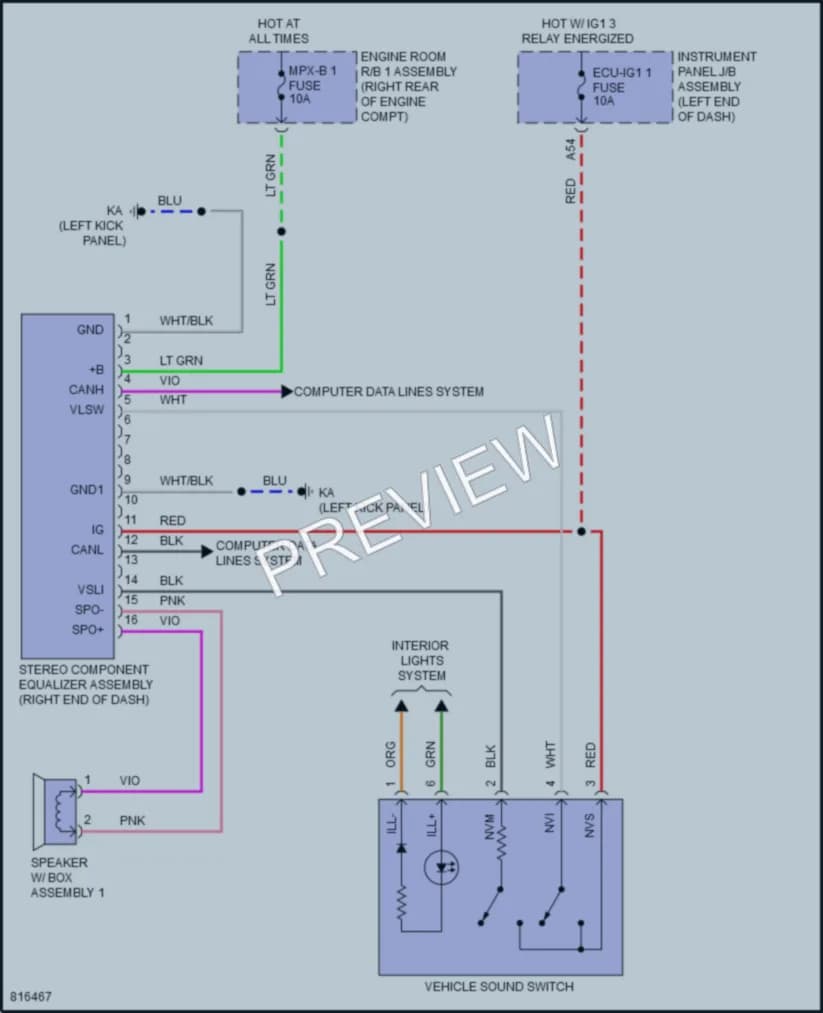 2023 Lexus IS300 Radio wiring diagram preview