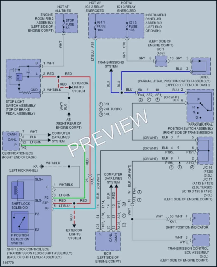 2023 Lexus IS350 Shift Interlock wiring diagram preview