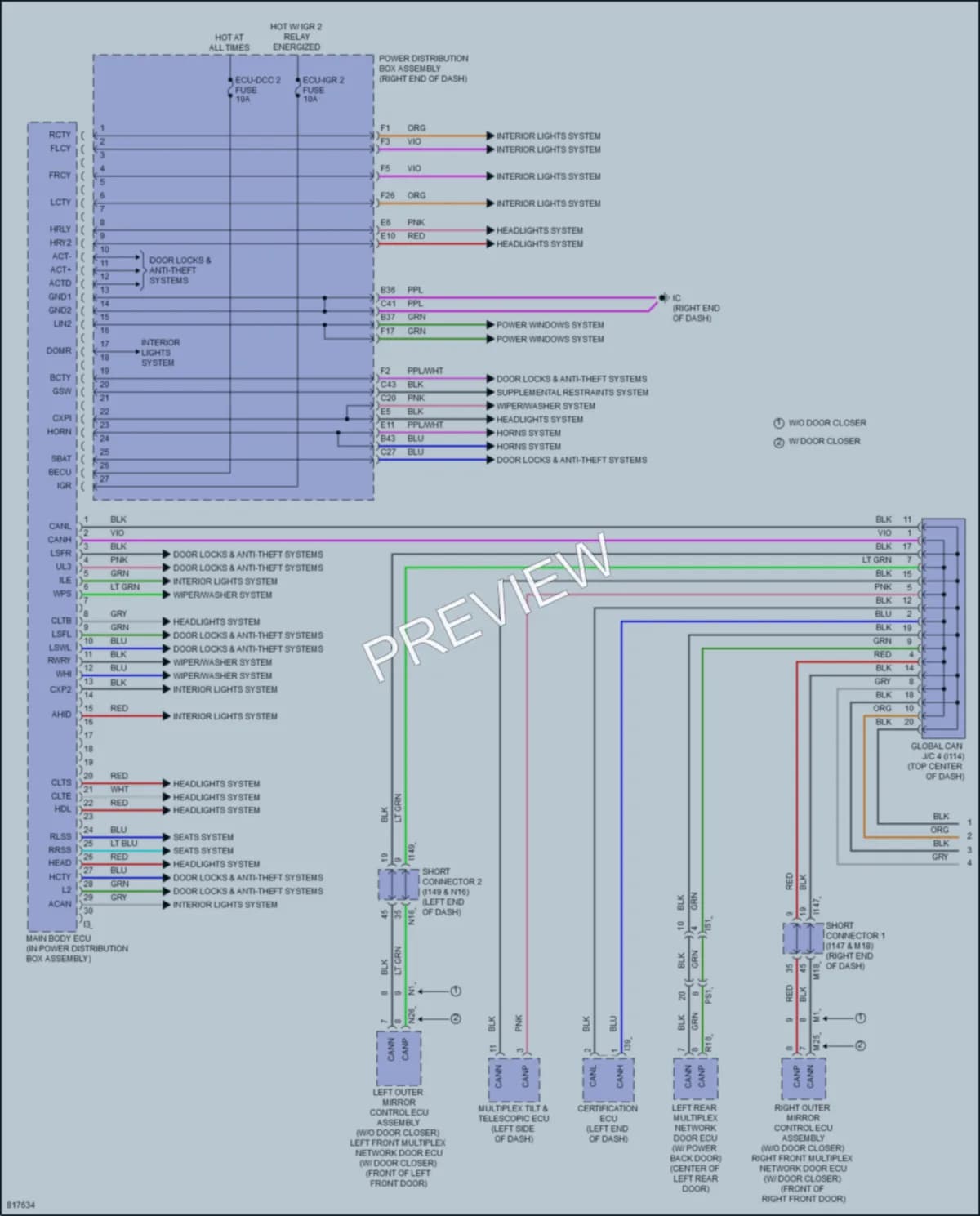 2023 Lexus LX600 Body Control Modules wiring diagram preview