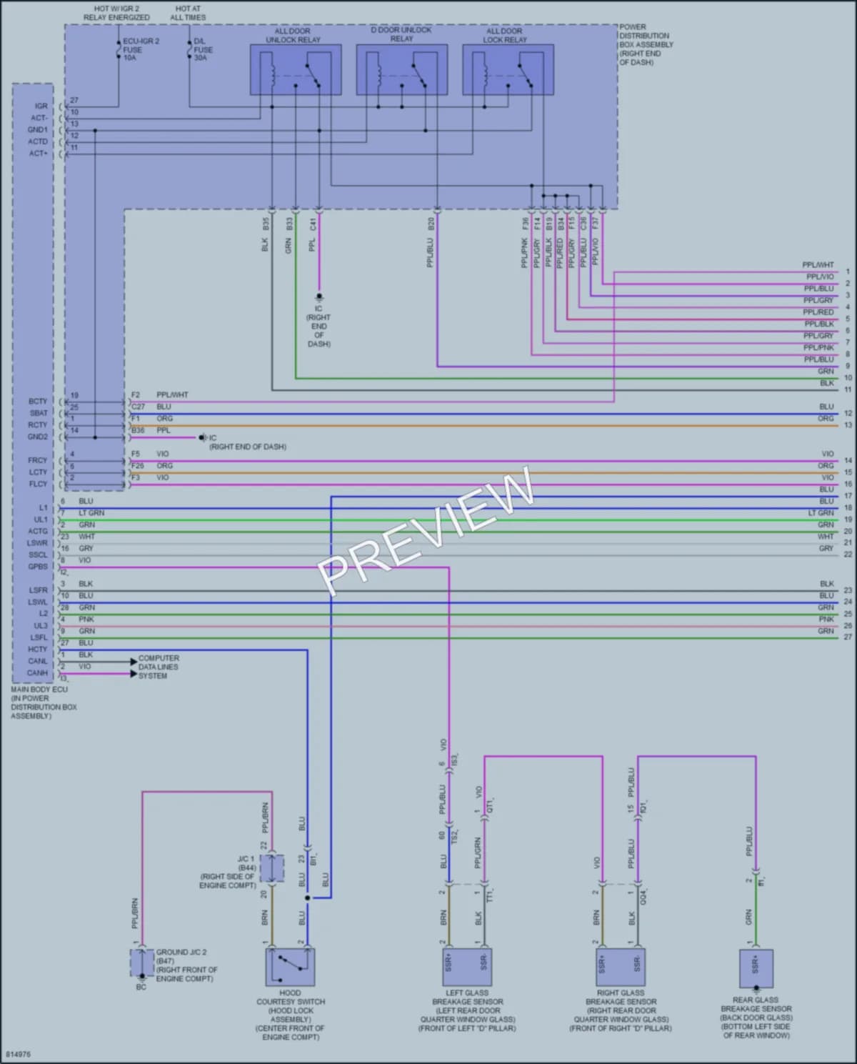 2023 Lexus LX600 Power Door Locks wiring diagram preview
