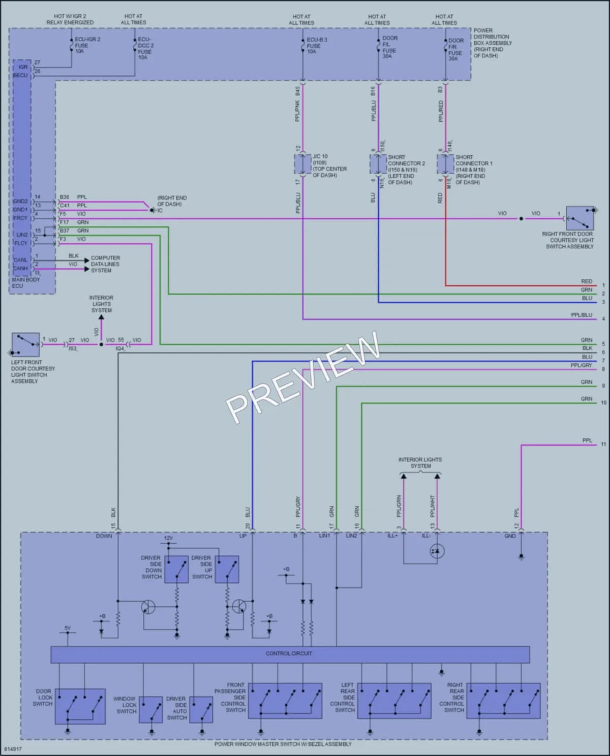 2023 Lexus LX600 Power Windows wiring diagram preview