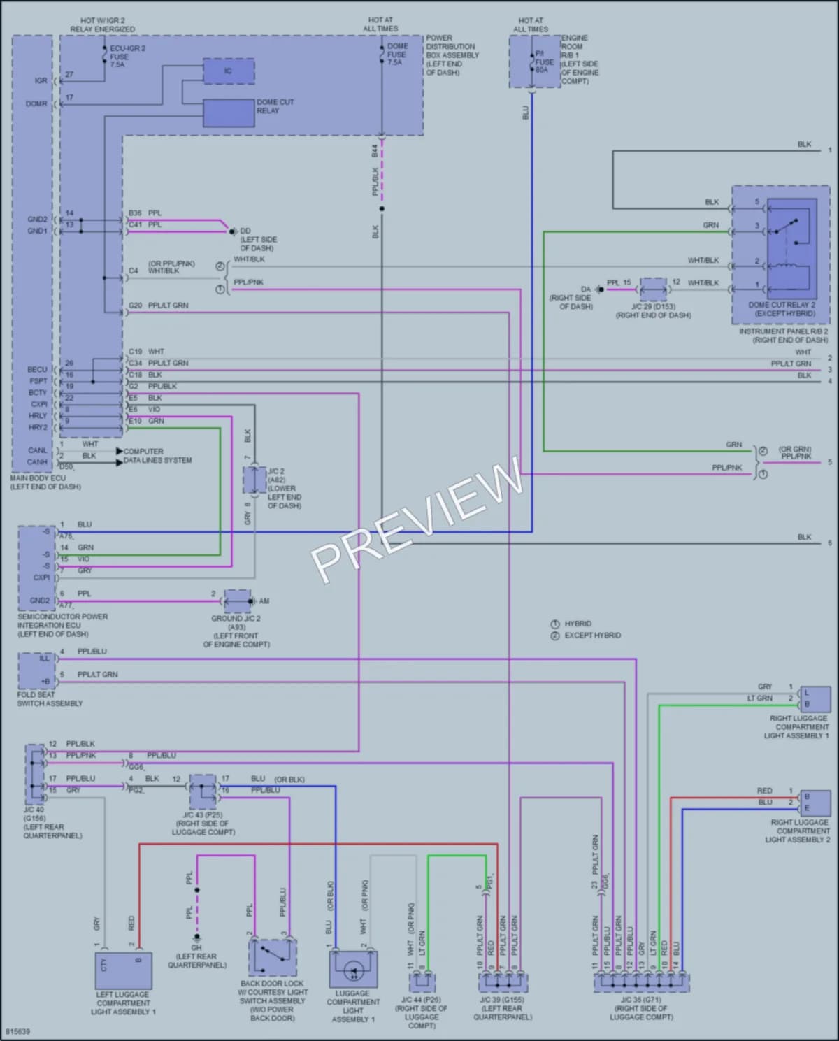 2023 Lexus NX250 Interior Lights wiring diagram preview