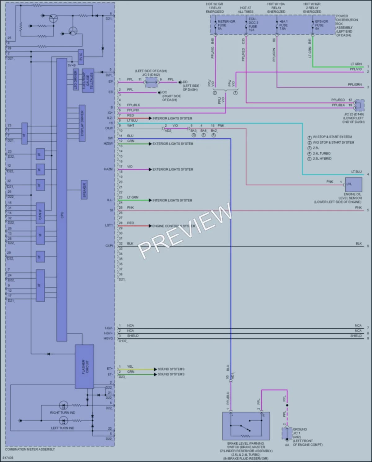 2023 Lexus NX350h Instrument Cluster wiring diagram preview