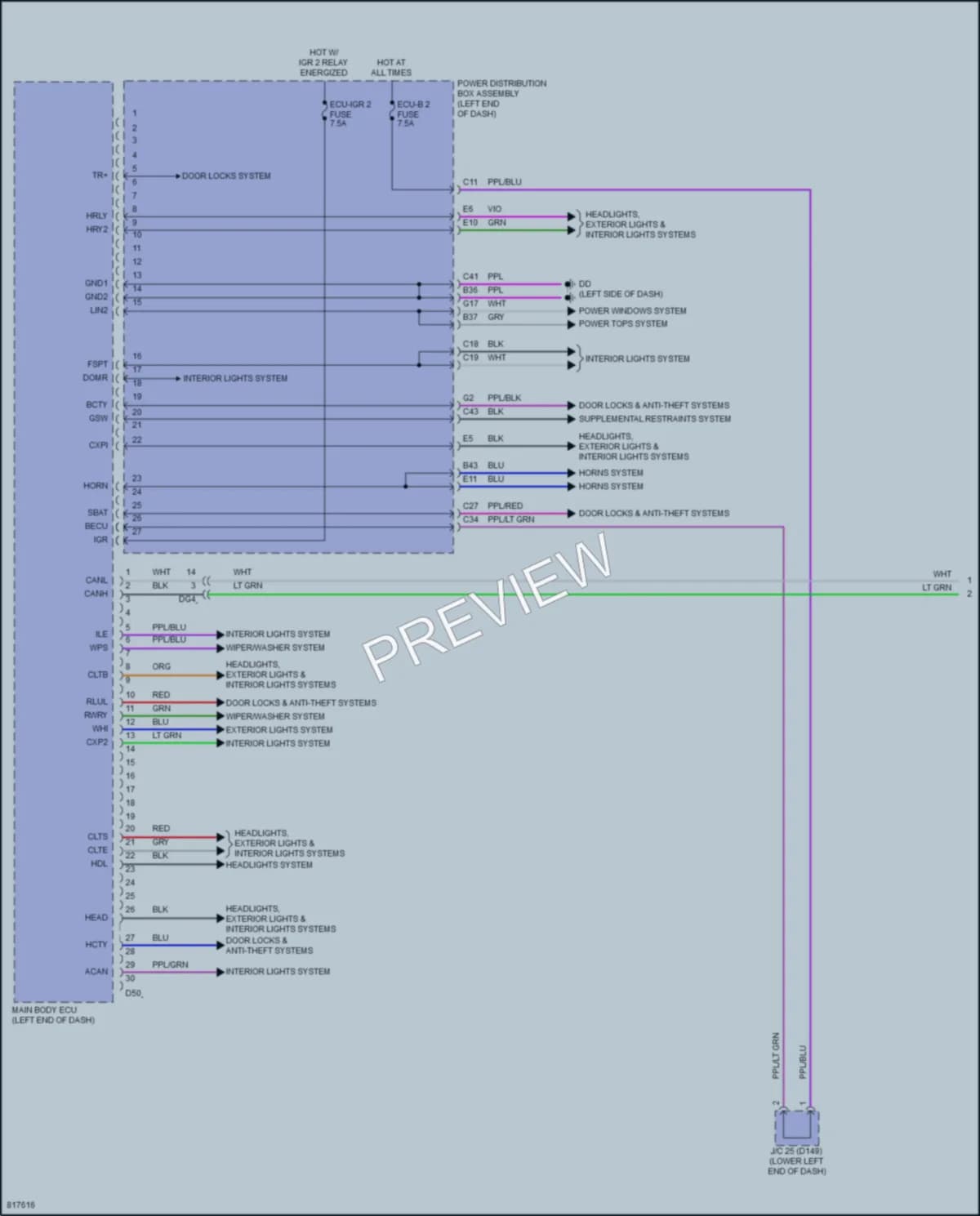 2023 Lexus NX450h Body Control Modules wiring diagram preview