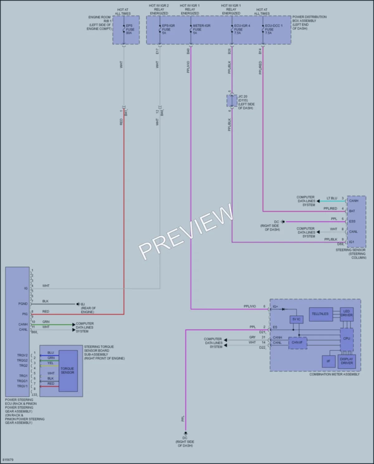2023 Lexus NX450h Electronic Power Steering wiring diagram preview