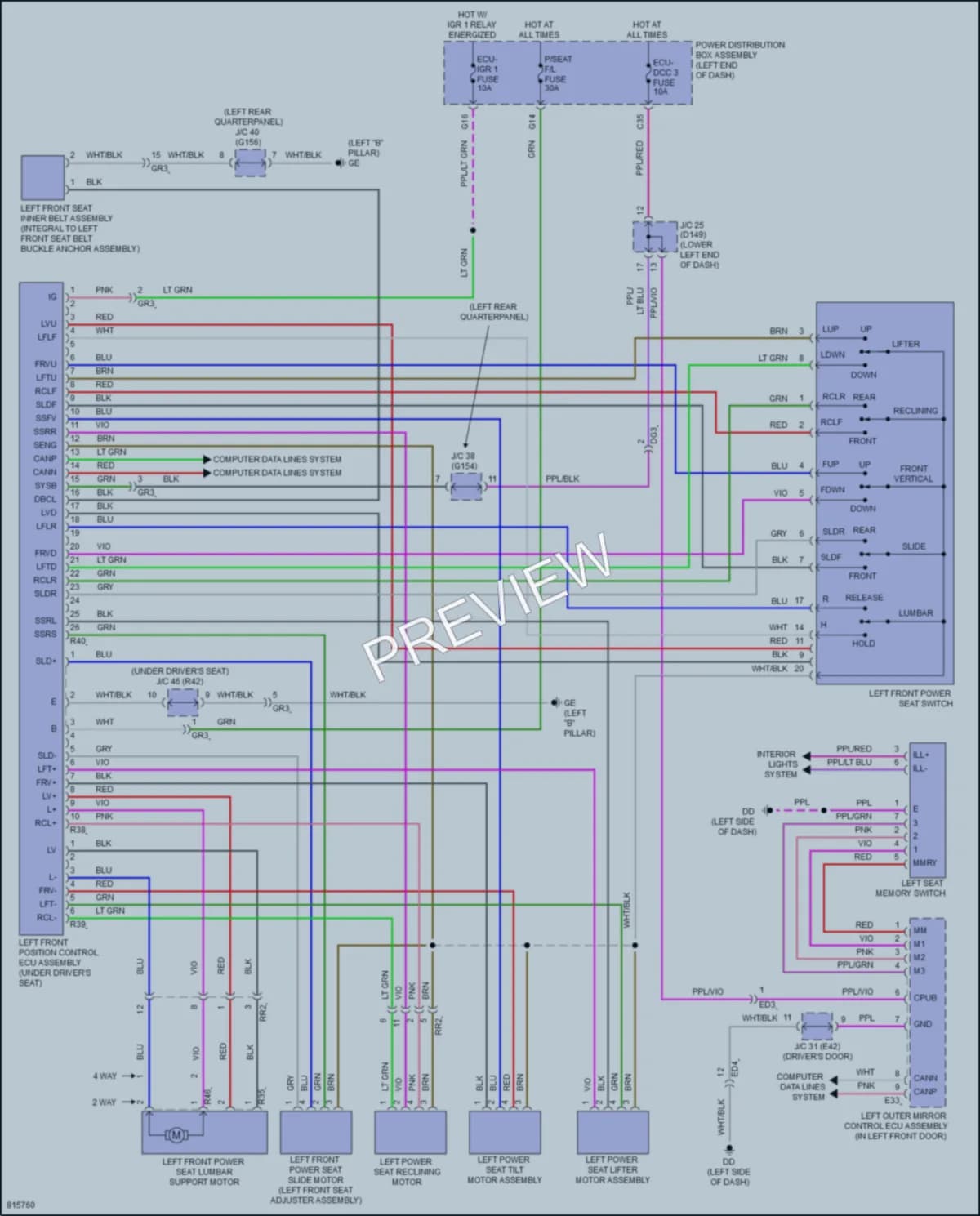 2023 Lexus NX450h Memory Systems wiring diagram preview