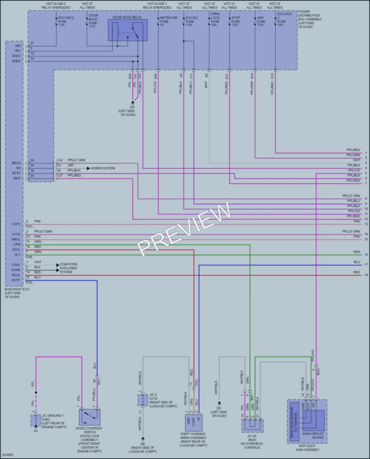 2023 Lexus NX450h Power Door Locks wiring diagram preview