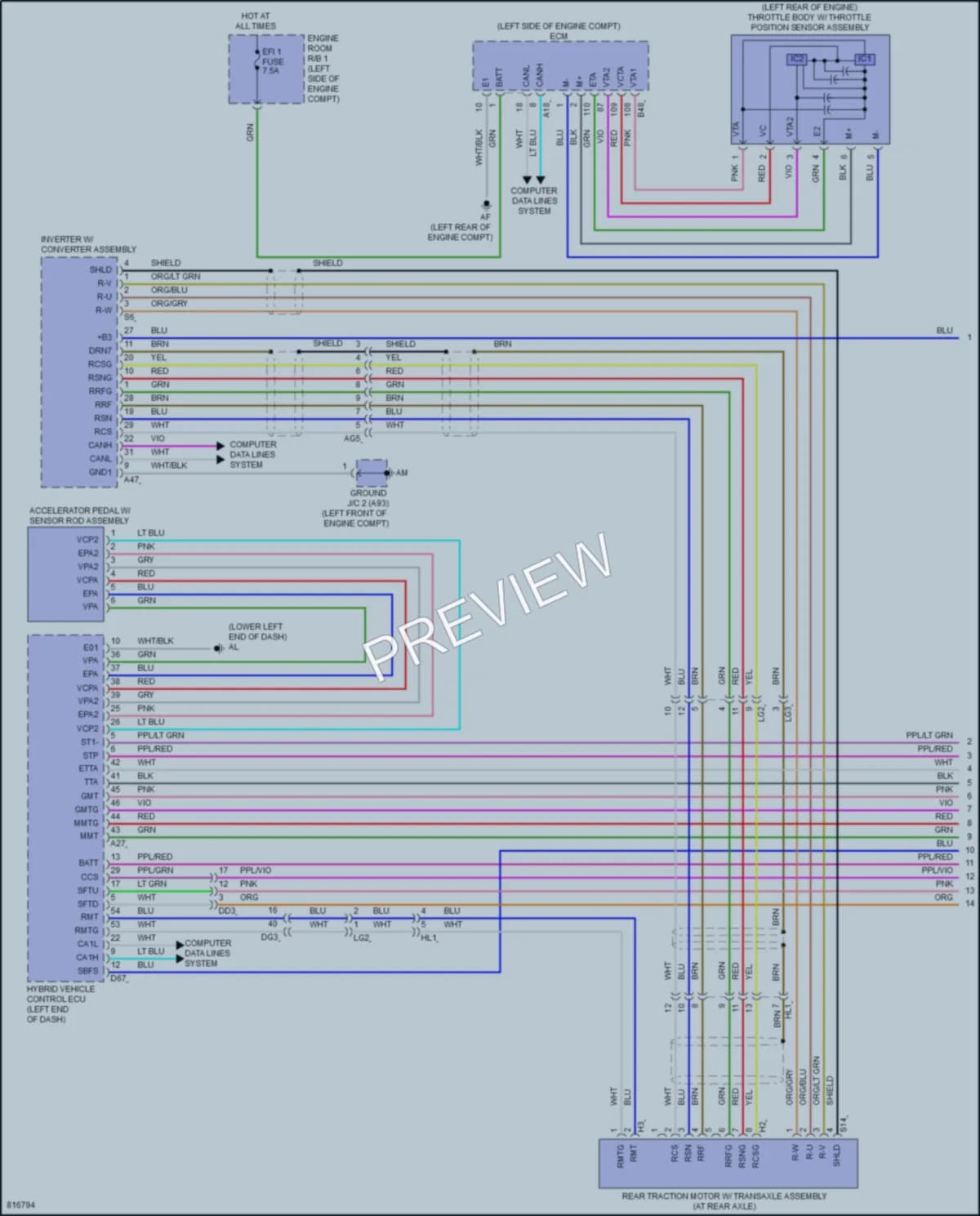 2023 Lexus NX450h Transmission wiring diagram preview