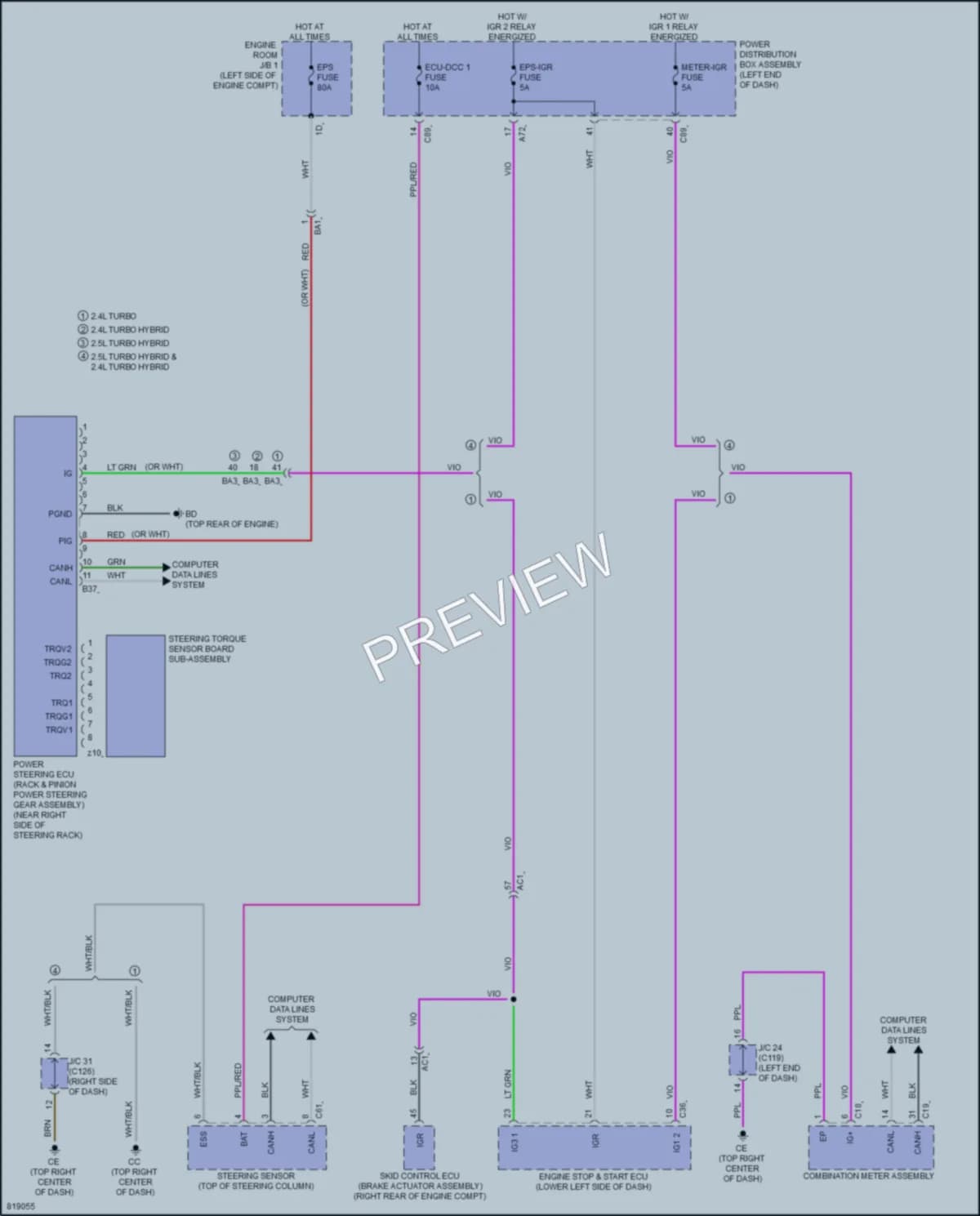 2023 Lexus RX350 Electronic Power Steering wiring diagram preview