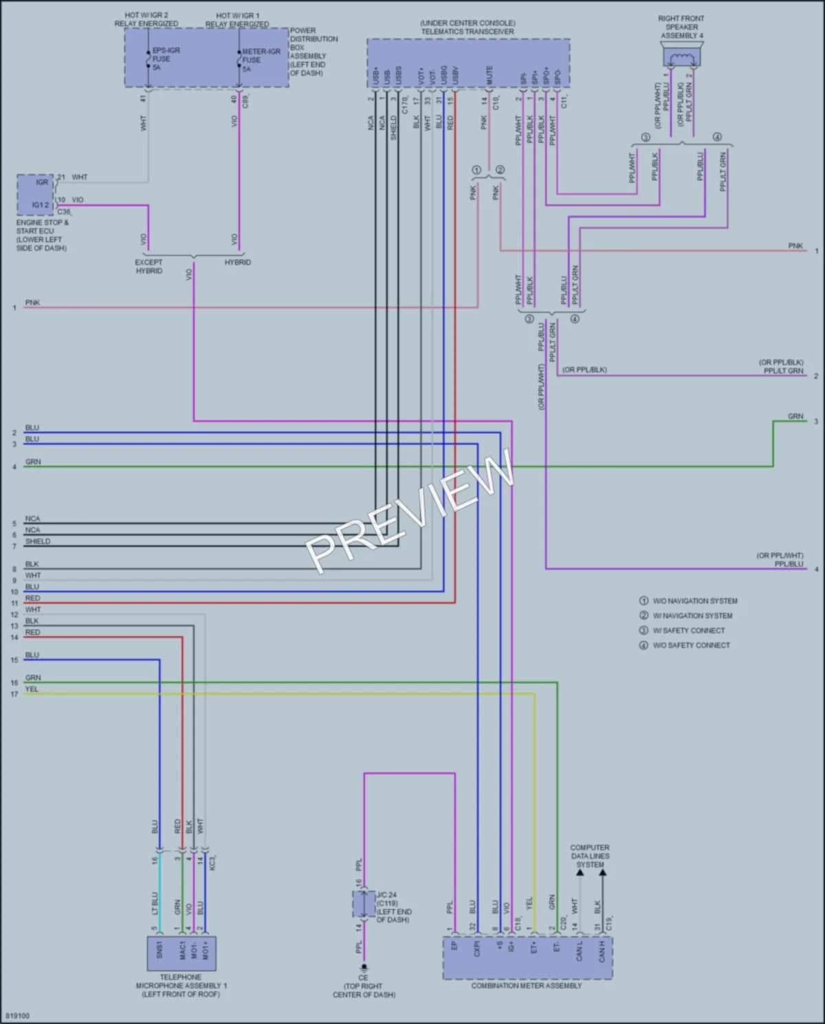 2023 Lexus RX350h Navigation wiring diagram preview