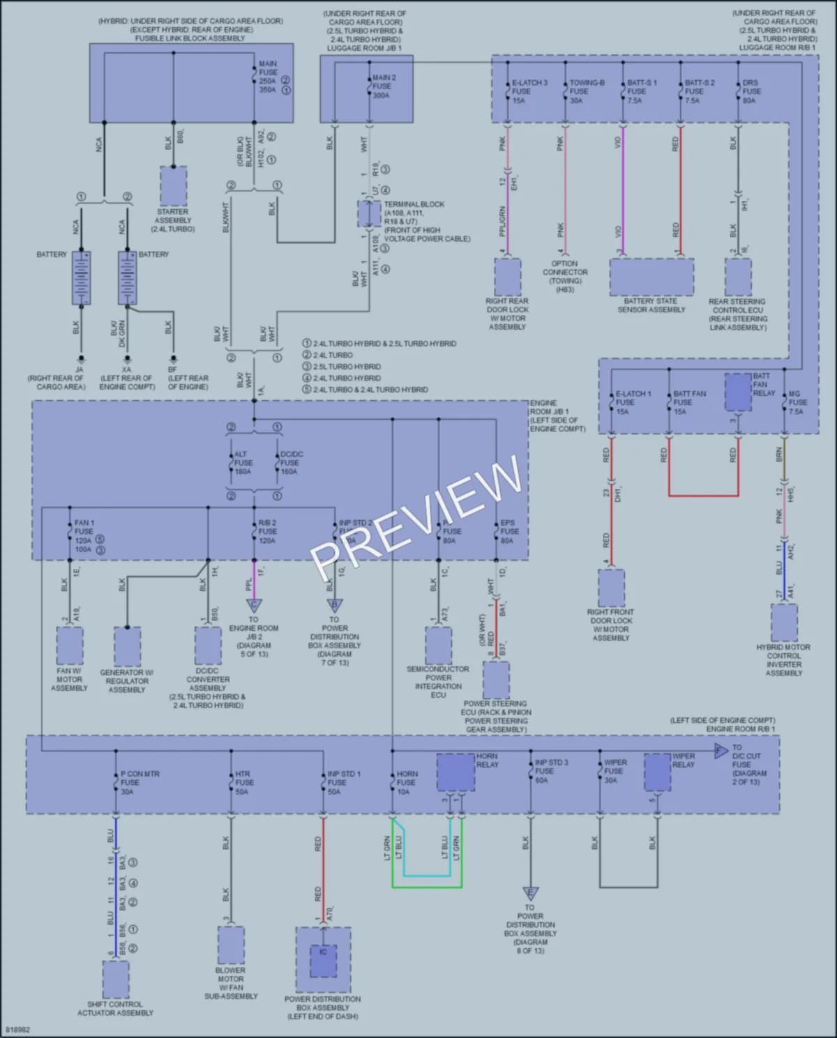 2023 Lexus RX350h Power Distribution wiring diagram preview