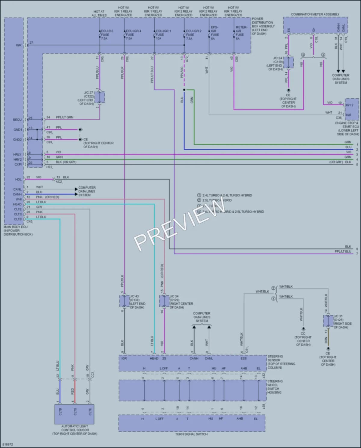 2023 Lexus RX500h Headlights wiring diagram preview