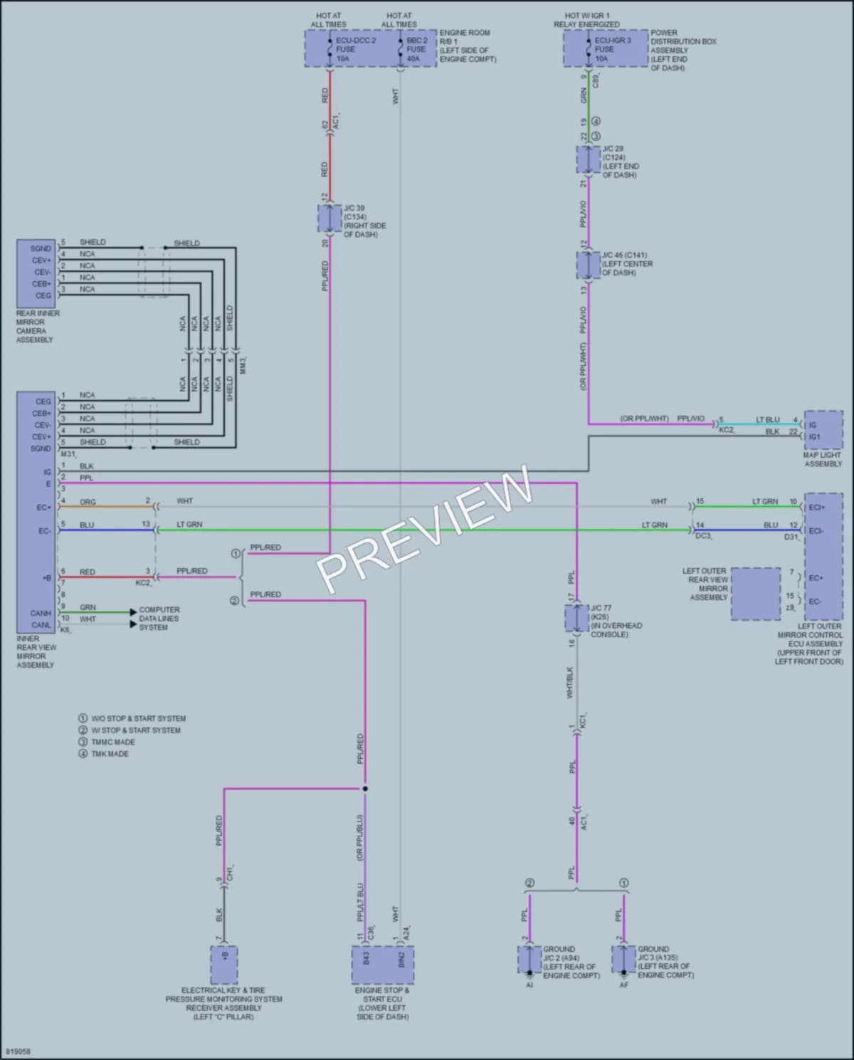 2023 Lexus RX500h Power Mirrors wiring diagram preview