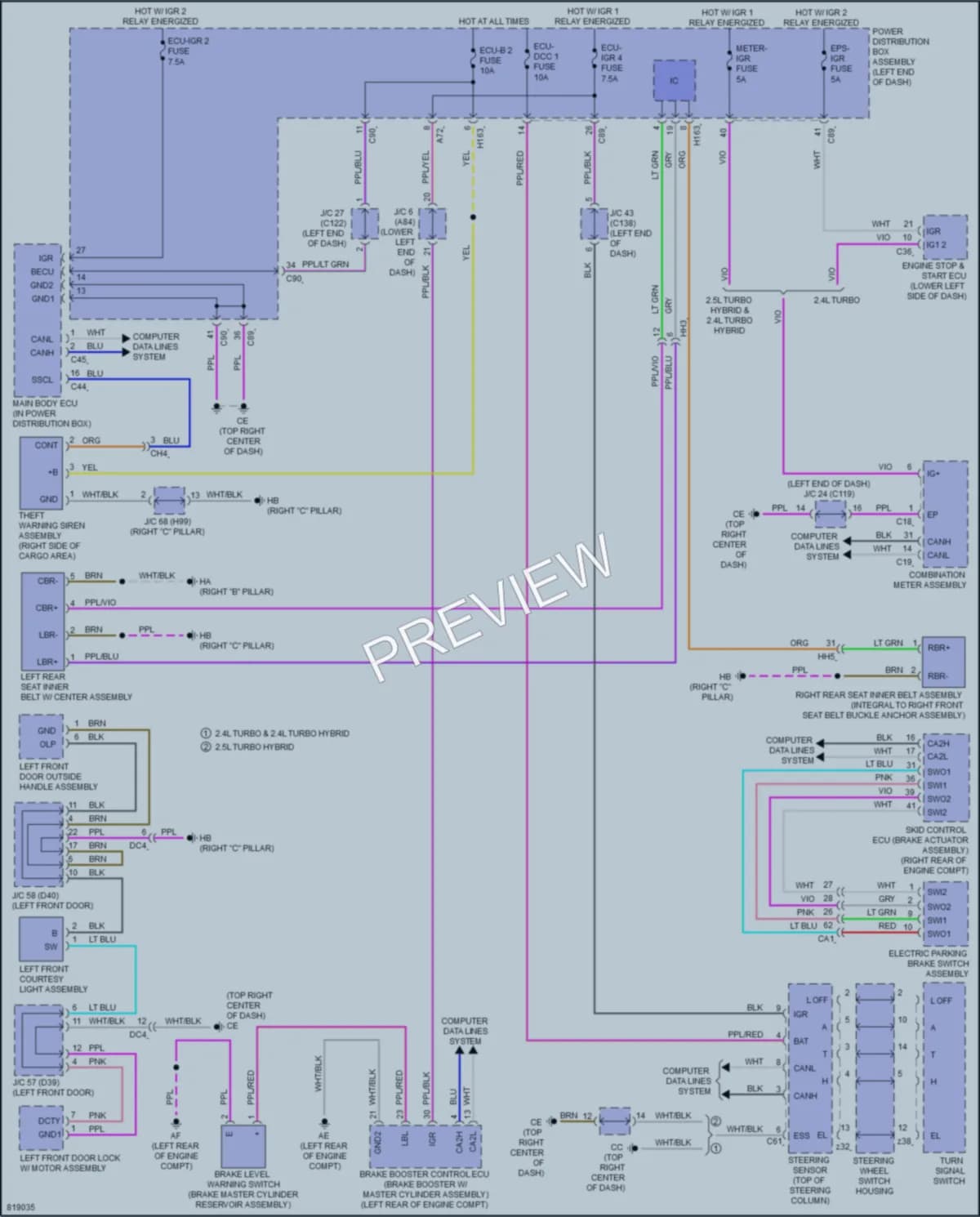 2023 Lexus RX500h Warning Systems wiring diagram preview