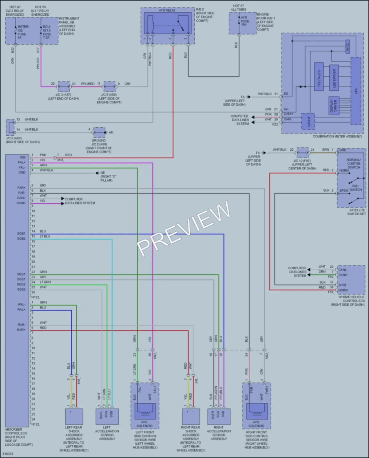 2023 Lexus UX250h Electronic Suspension wiring diagram preview