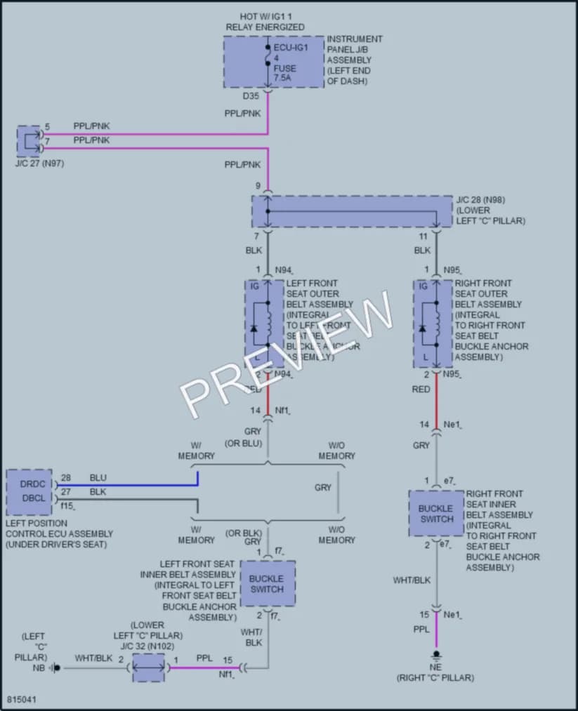2023 Lexus UX250h Passive Restraints wiring diagram preview